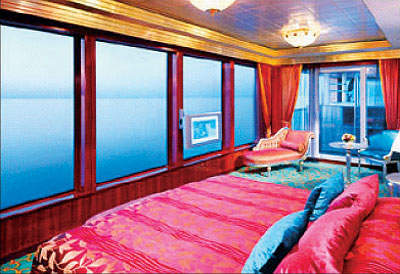 The Courtyard villa accommodation onboard.